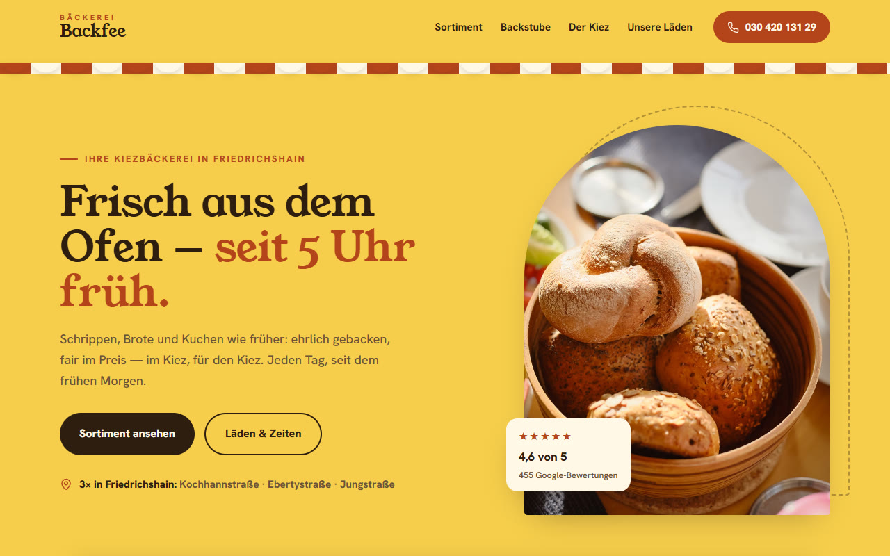 Bäckerei Backfee concept design